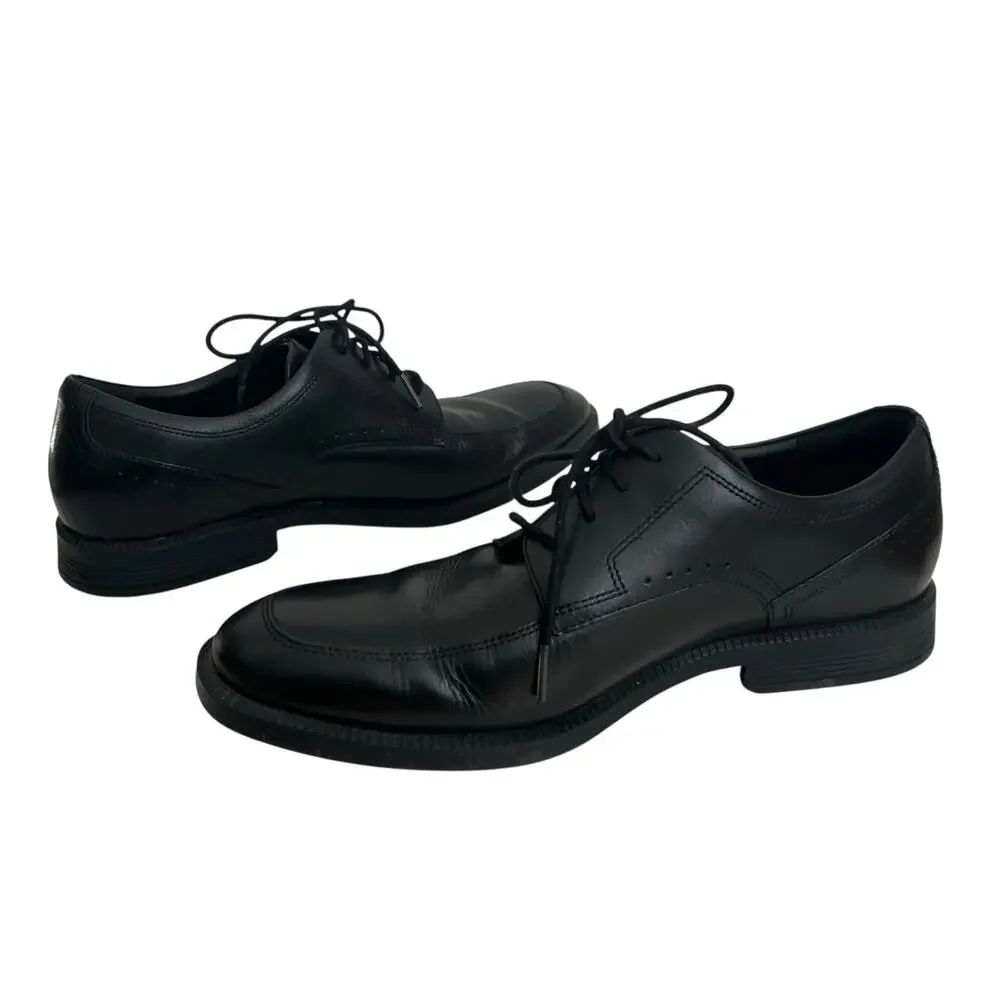 Rockport Black Leather Lace Up Oxford Shoes Size 9.5
